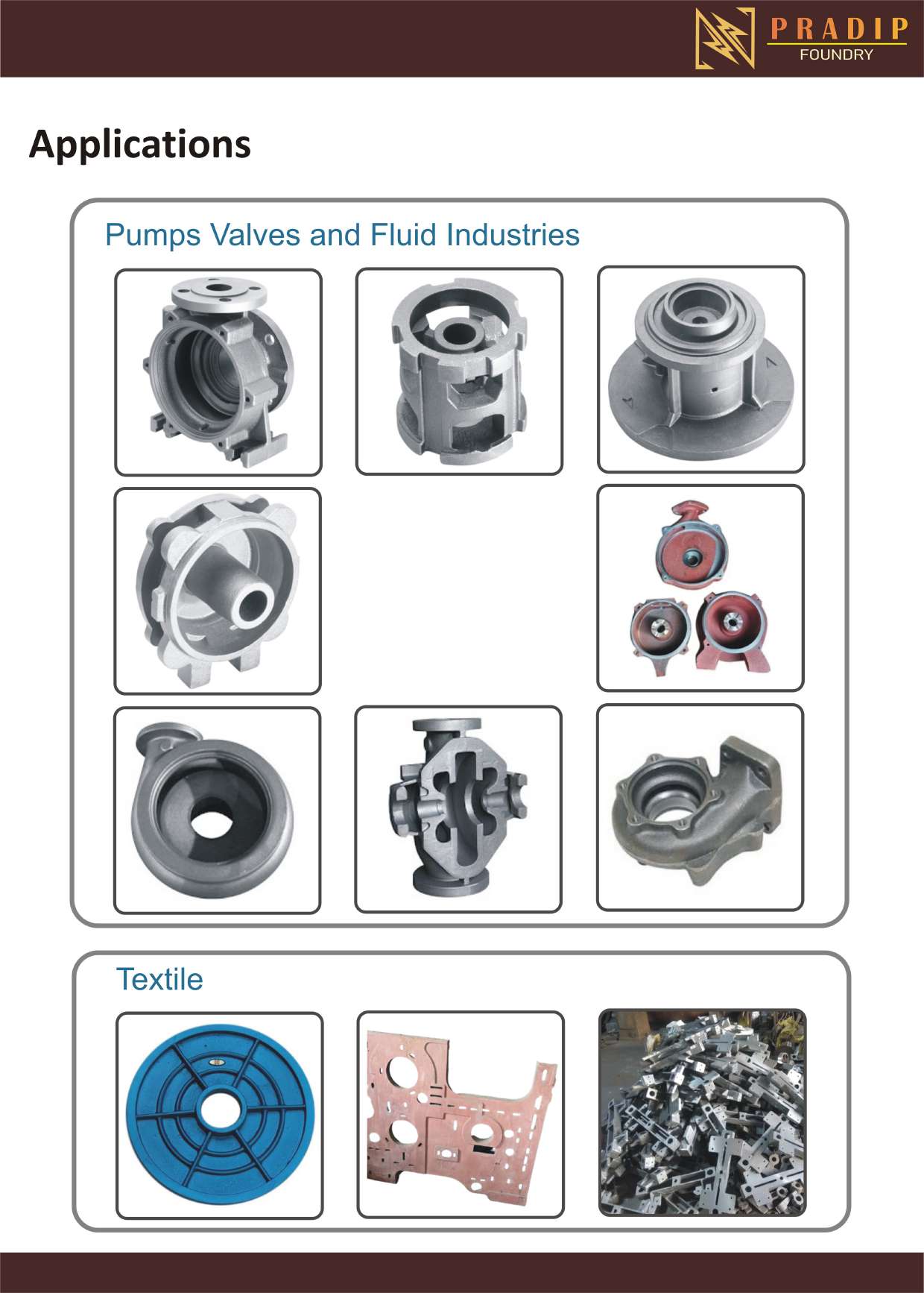 Cast iron agriculture and pump components